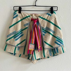 Urban Outfitters Eva High Waisted Stripe Belted Large Pocket Shorts size 4